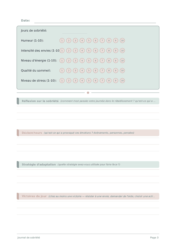 Journal de sobriété