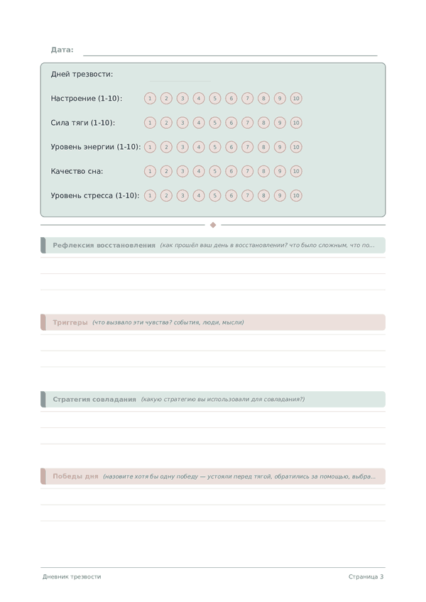 Дневник трезвости