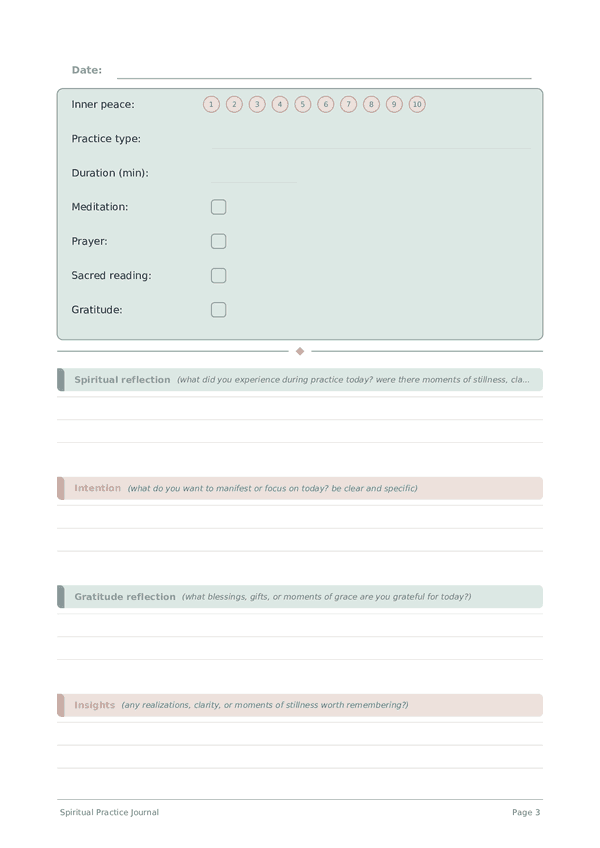 Spiritual Practice Journal