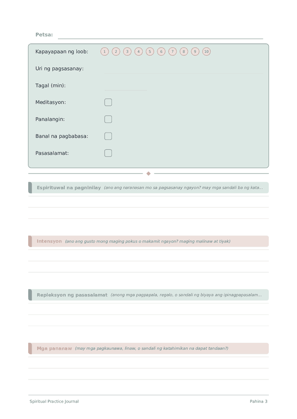 Spiritual Practice Journal