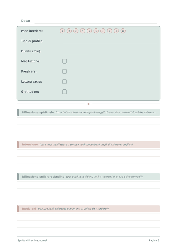 Spiritual Practice Journal — anteprima pagina