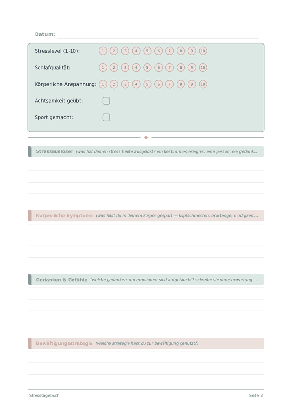 Stresstagebuch