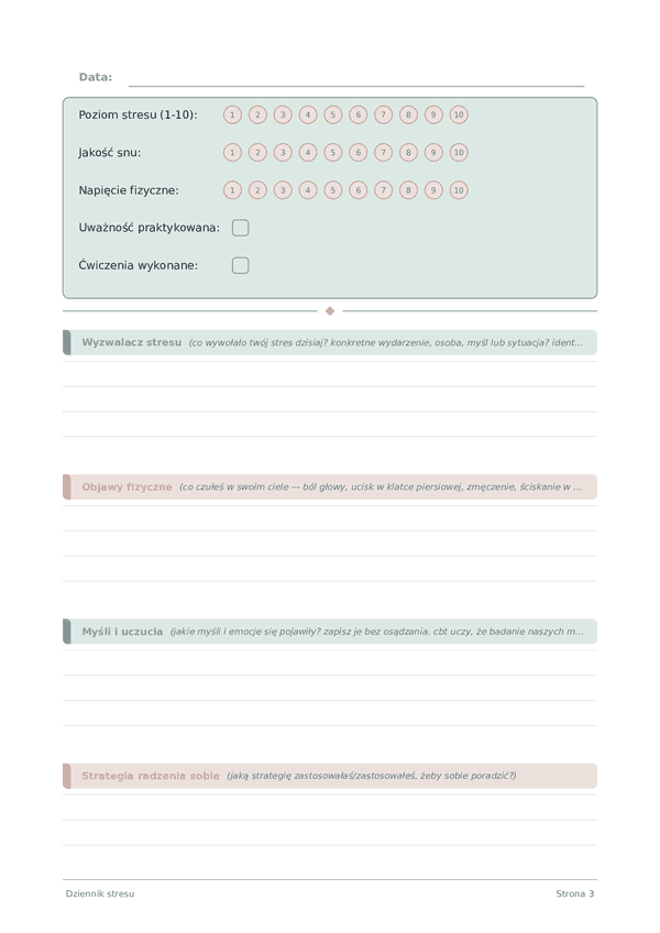 Dziennik stresu