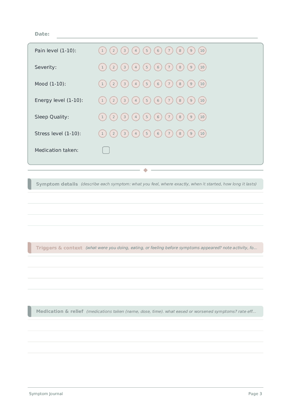 Symptom Journal