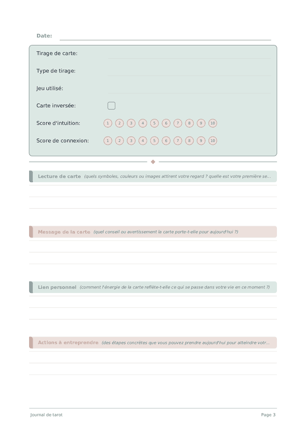 Journal de tarot