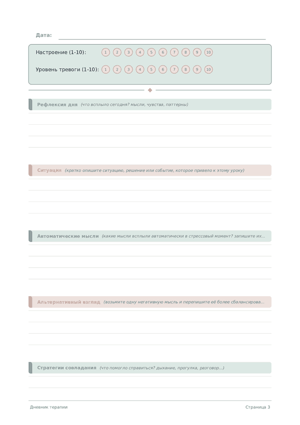Дневник терапии