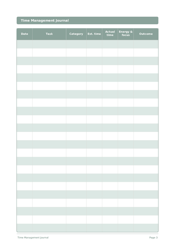 Time Management Journal