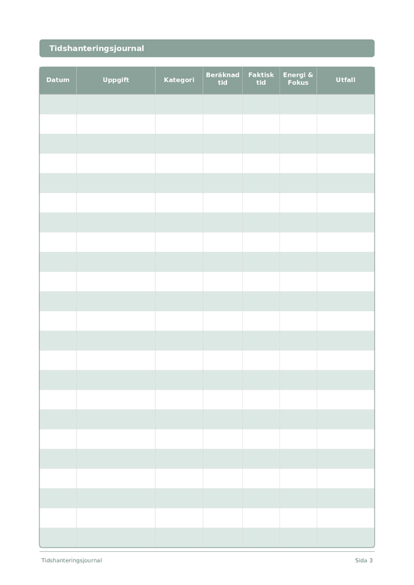 Tidshanteringsjournal