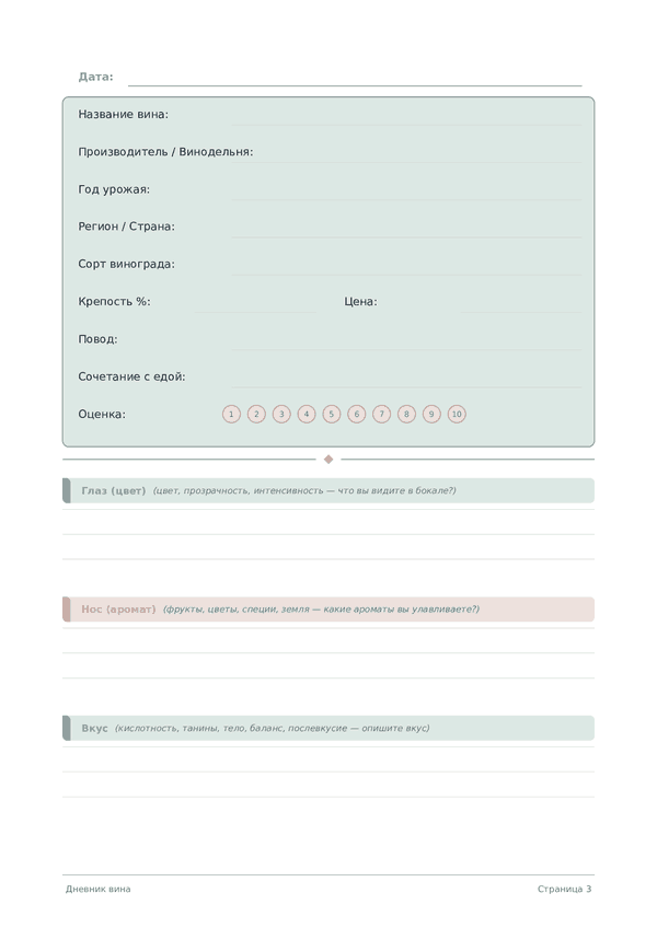 Дневник вина