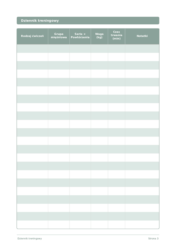 Dziennik treningowy